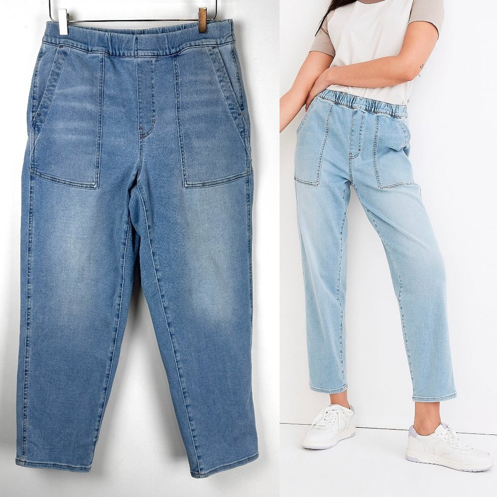 Madewell Pull-On Jeans High Waisted Relaxed Denim Straight Leg Blue Size Small
